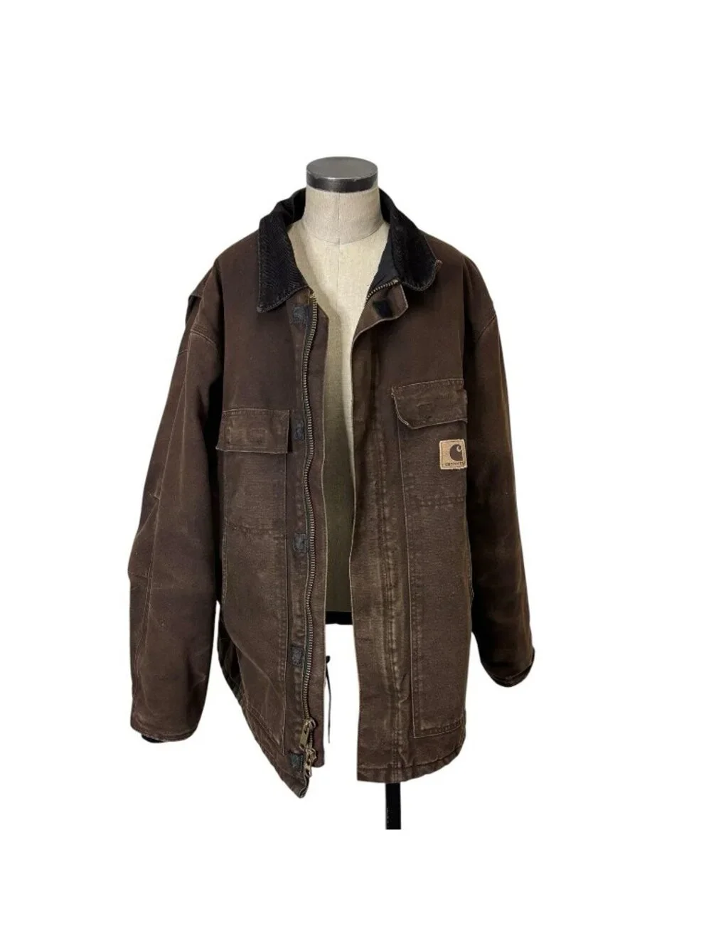 Carhartt C26 Quilt Lined Chore Coat XL Brown